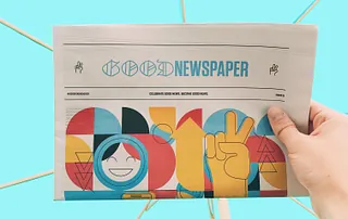 A image of a newspaper called 'Good Newspaper'.
